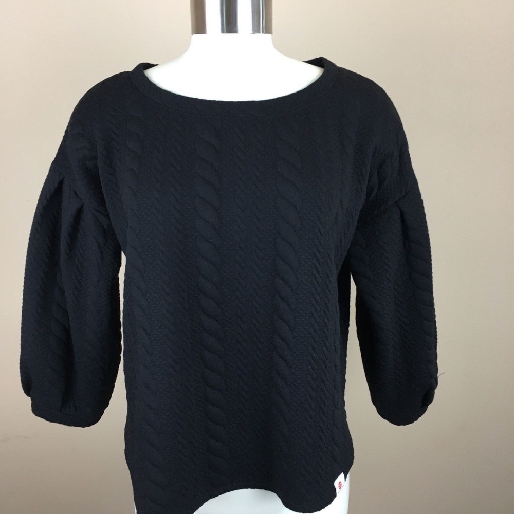 Vimmia M Black Embossed Rope Cotton Sweatshirt